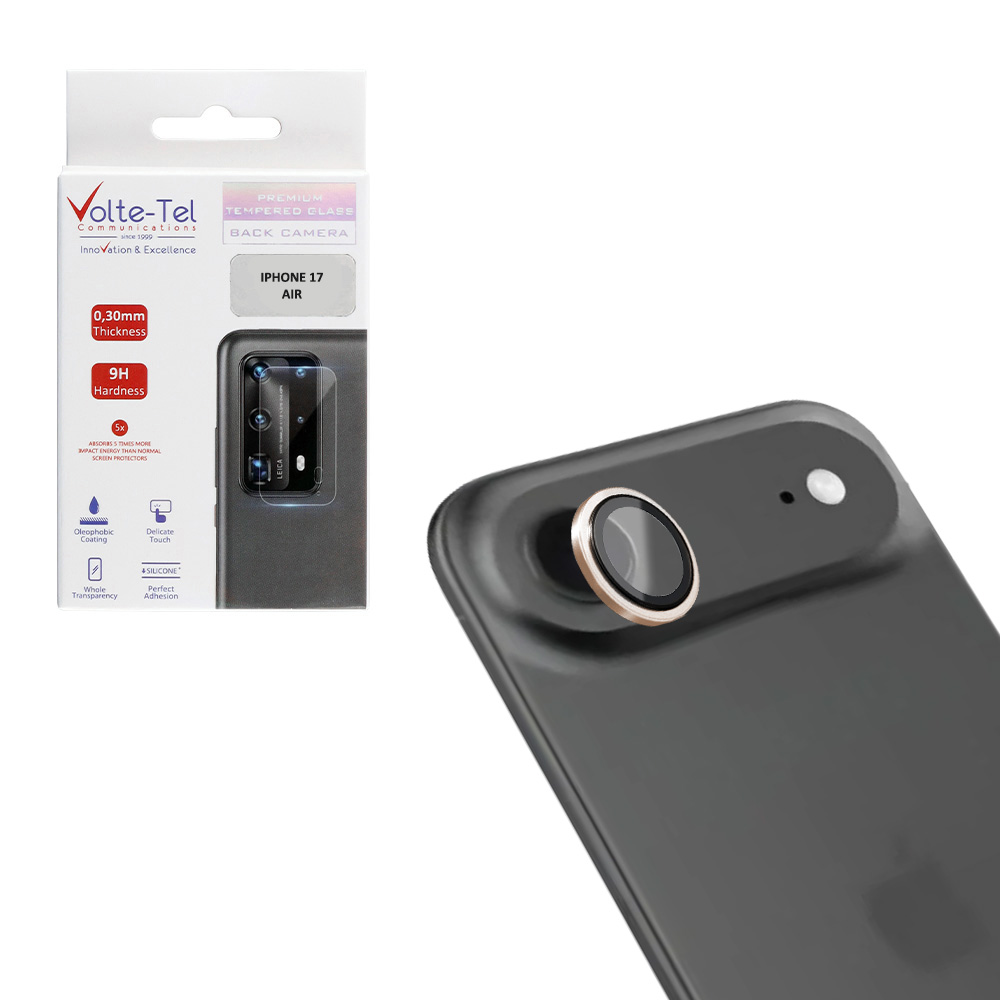 VOLTE-TEL CAMERA GLASS COVER IPHONE 17 AIR 6.9" 9H 0.33MM AR PREMIUM EASY APPLICATION TITANIUM GOLD