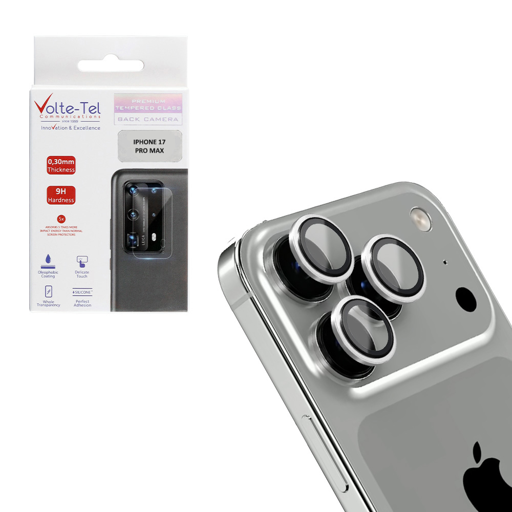 VOLTE-TEL CAMERA GLASS COVER IPHONE 17 PRO MAX 6.9" 9H 0.33MM AR PREMIUM EASY APPLICATION TITANIUM GREY