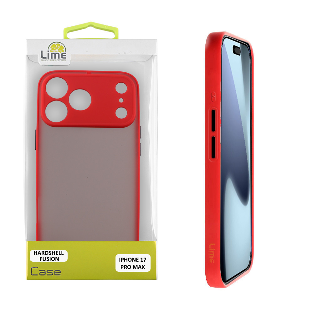LIME ΘΗΚΗ IPHONE 17 PRO MAX 6.9" HARDSHELL FUSION FULL CAMERA PROTECTION RED WITH BLACK KEYS