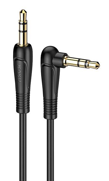 KAKUSIGA καλώδιο ήχου 3.5mm KSC-521, AUX, 90°, HiFi 1m, μαύρο